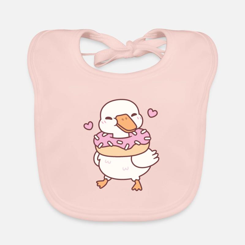 Oie mignonne avec beignet autour du cou Bavoir bio Bébé