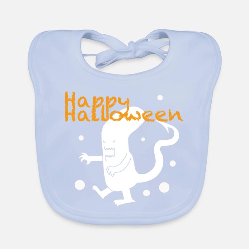 Halloween monster white Organic Baby Bibs