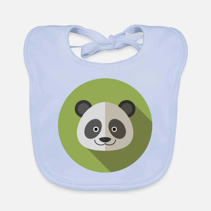 Vector panda - Organic Baby Bibs - sky blue