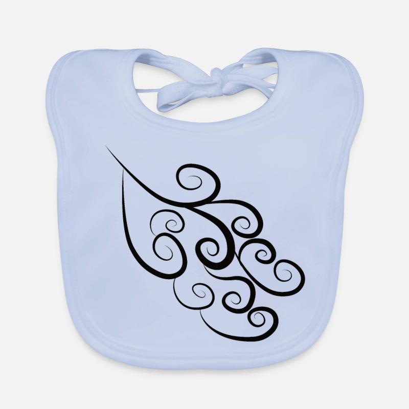 Pattern Spirals Black Organic Baby Bibs