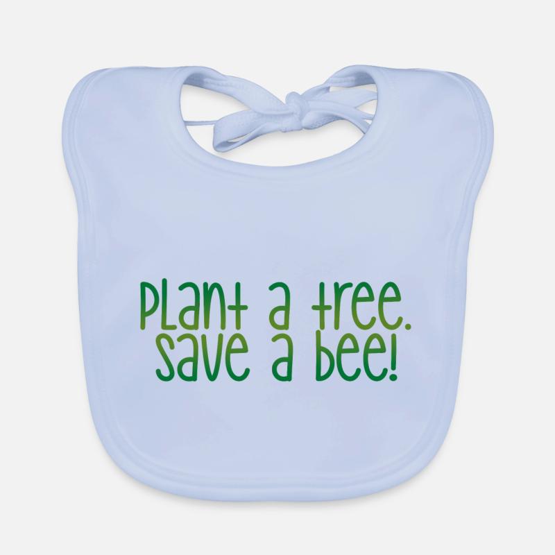 Planter un arbre - Bavoir bio Bébé - bleu ciel