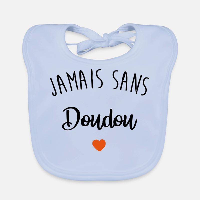 never without a blanket - Organic Baby Bibs - sky blue