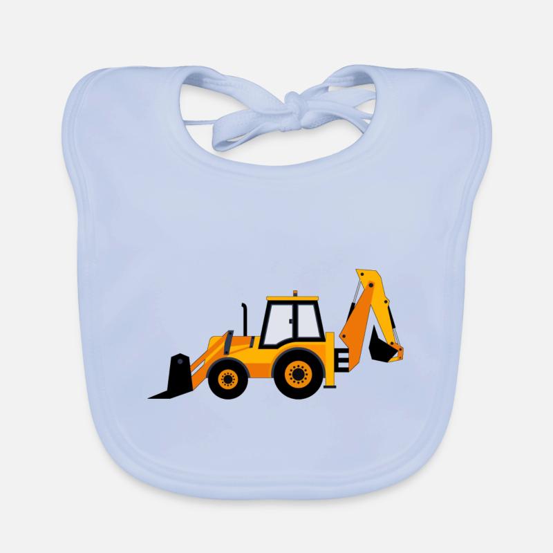Excavator gift gift idea Organic Baby Bibs