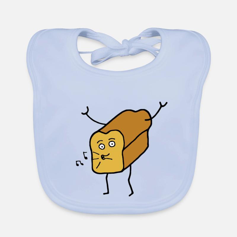 Dancing toasted bread bread funny cartoon Organic Baby Bibs
