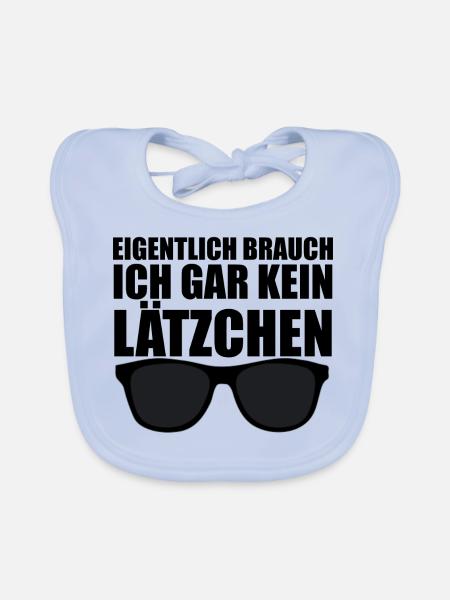 Lustiges Lätzchen mit coolen Spruch Geburtstag - Baby Bio-Lätzchen - sky Blue - Vorne