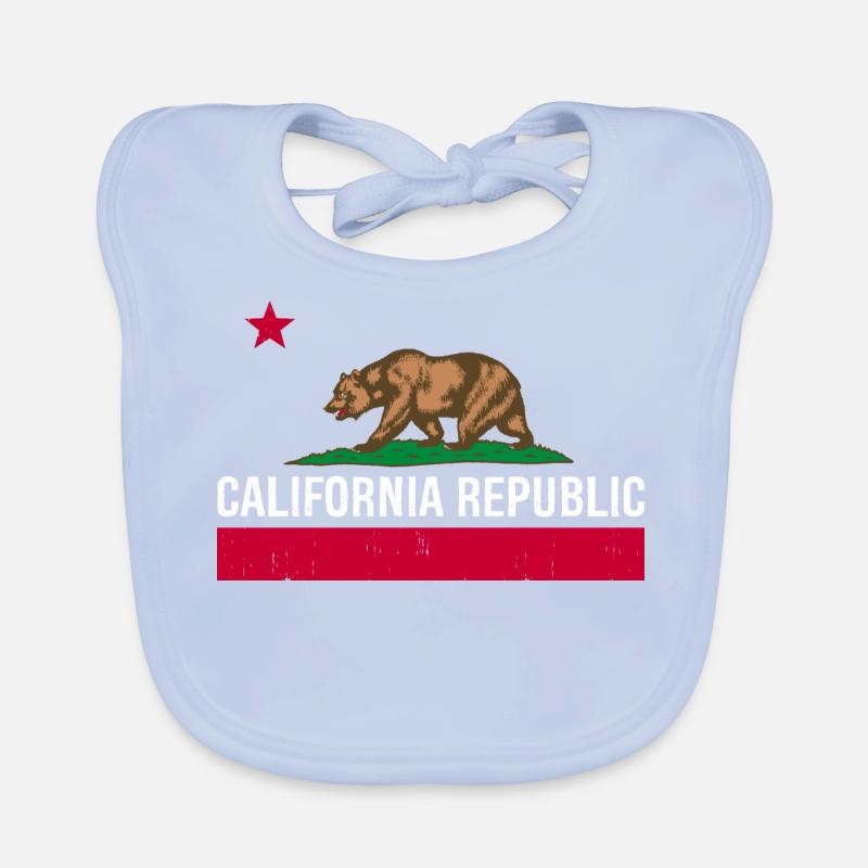 California Republic State Flag - Bavoir bio Bébé - bleu ciel