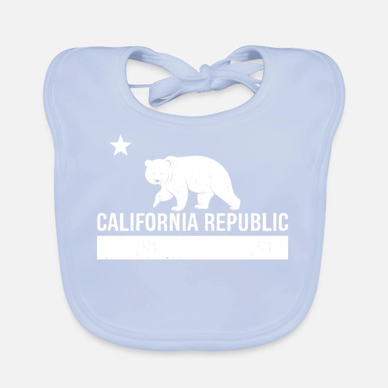 California Republic State Flag - Bavoir bio Bébé - bleu ciel