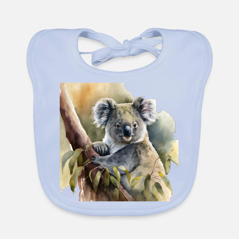 Koala Aquarell - Baby Bio-Lätzchen - sky Blue