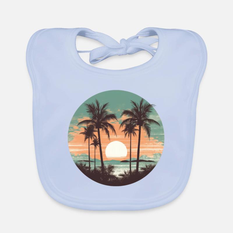 Palm Sun Summer Vintage Organic Baby Bibs