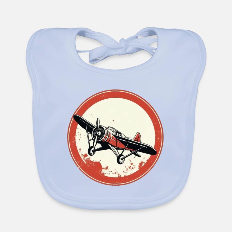 Airplane Retro Propeller Organic Baby Bibs