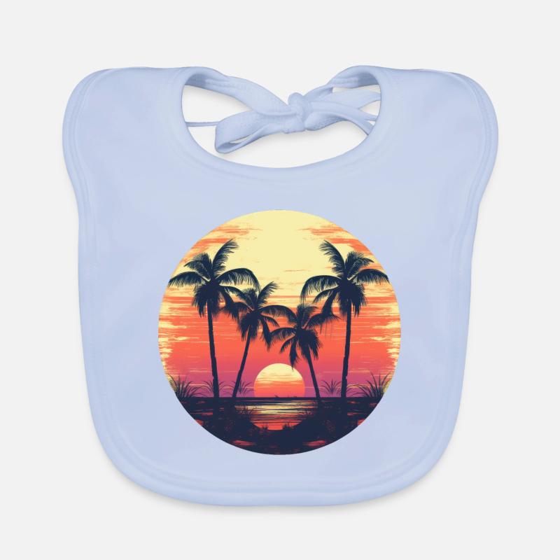 Palm Sun Summer Vintage Bavoir bio Bébé