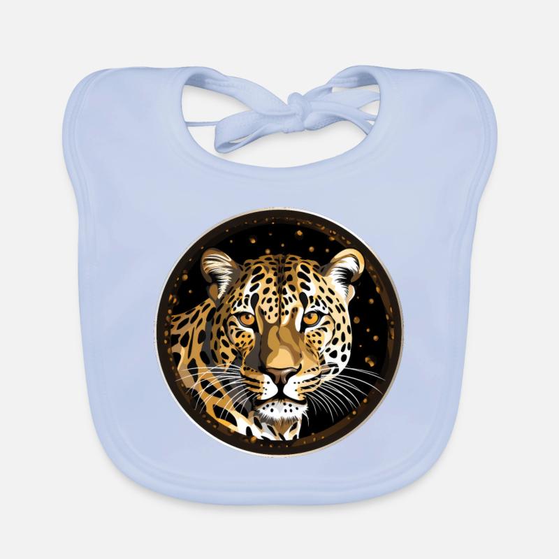 Leopard - Baby Bio-Lätzchen - sky Blue