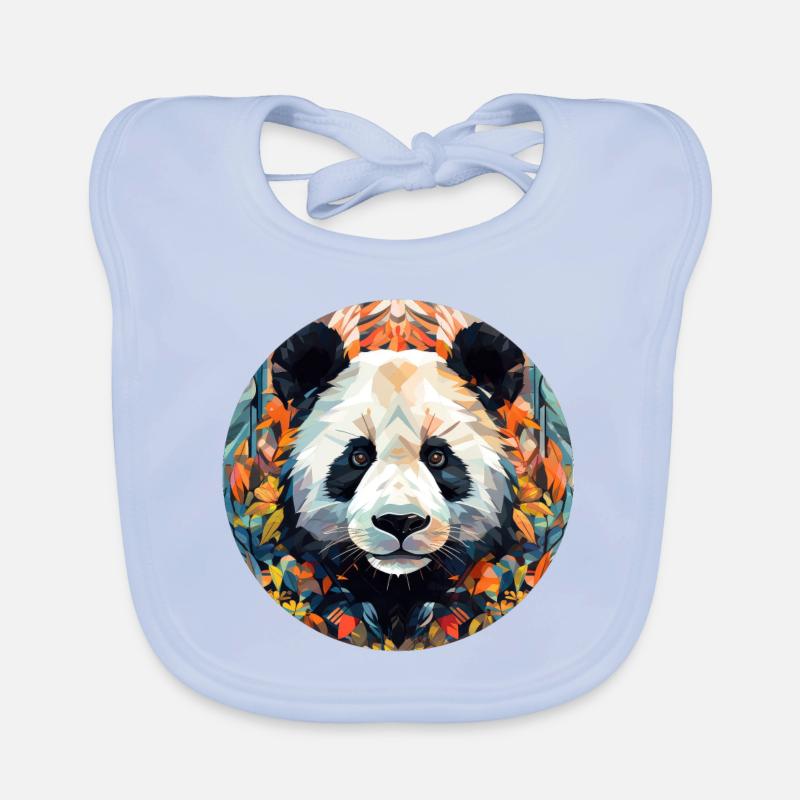 Panda - Bavoir bio Bébé - bleu ciel