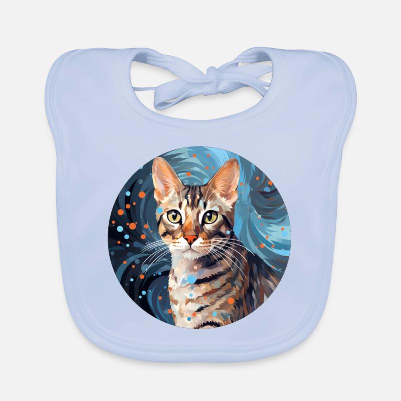 Chat Ocicat Bavoir bio Bébé