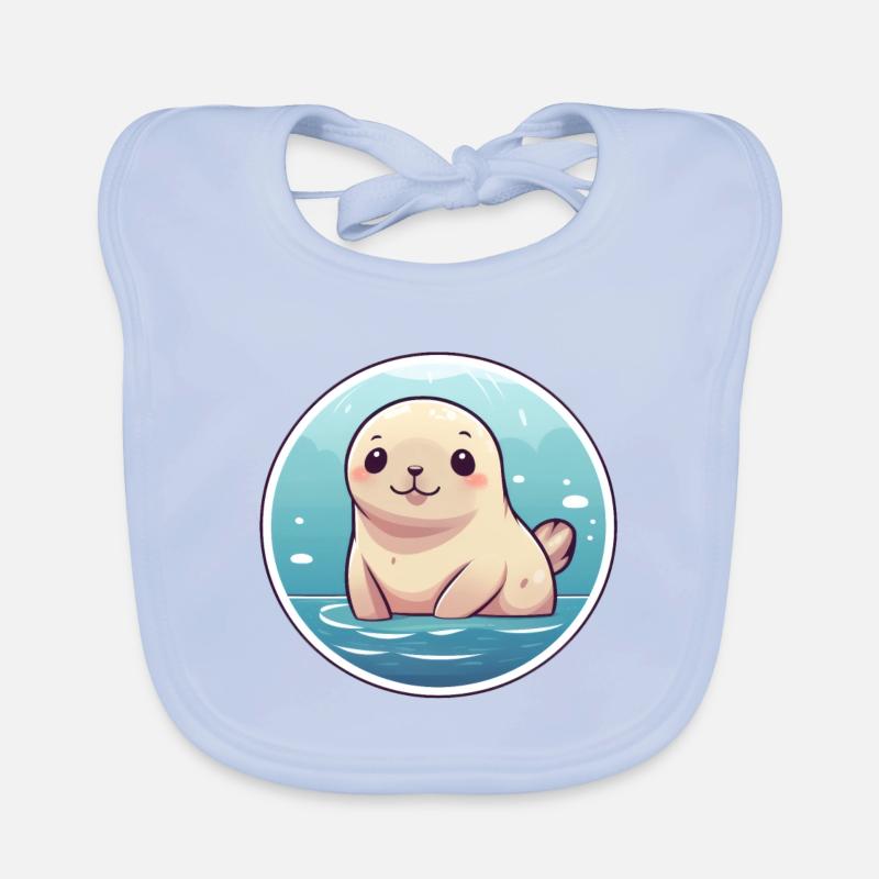 Robbe Kawaii Baby Bio-Lätzchen