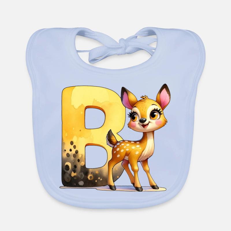 Animal Alphabet - Letter B for Doe - Drawing Organic Baby Bibs