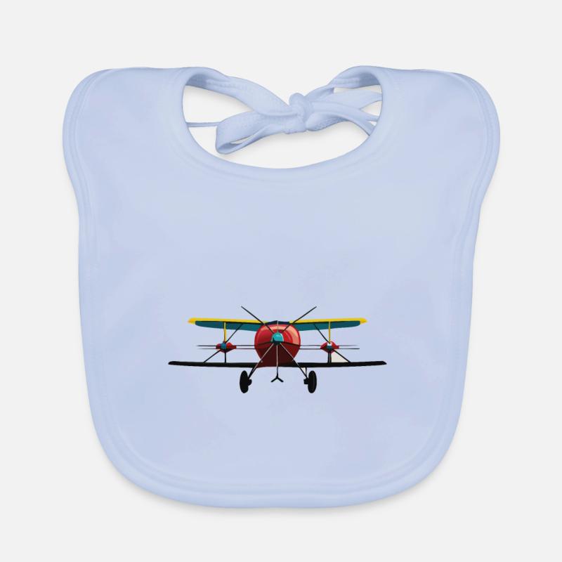 Doppeldecker Flugzeug Baby Bio-Lätzchen
