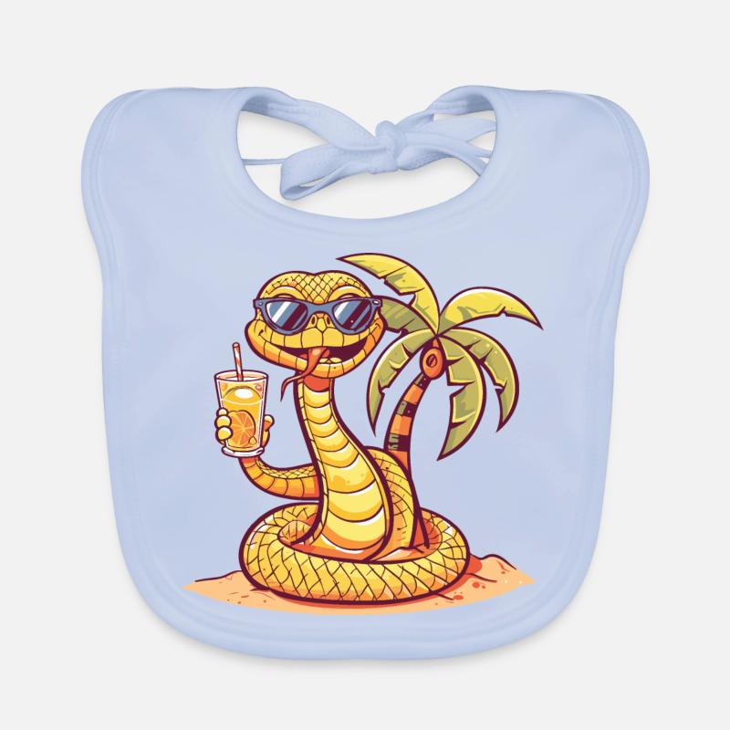 Schlange Kobra Sommer Strand Comic Baby Bio-Lätzchen