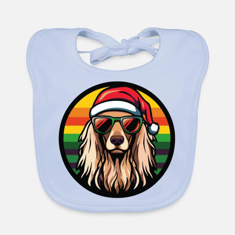 Chien de chasse afghan Chien Noël Cool Bavoir bio Bébé