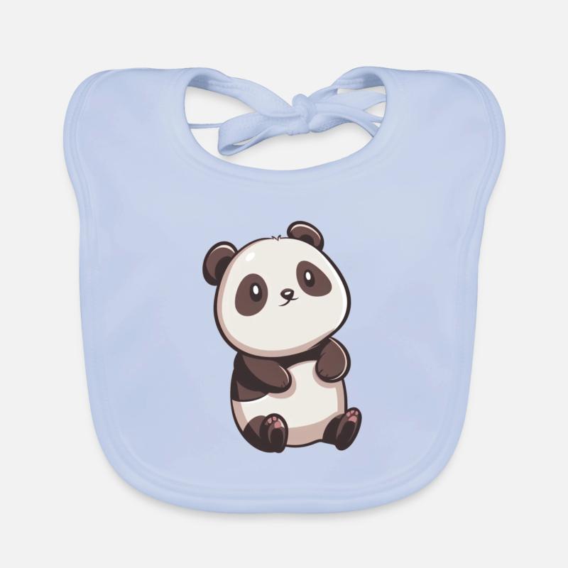panda très mignon, panda chibi, kawaii Bavoir bio Bébé