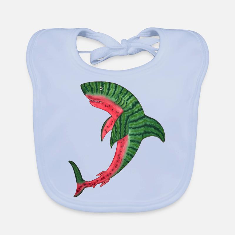 melon shark melon shark fish melon kawaii diving Organic Baby Bibs