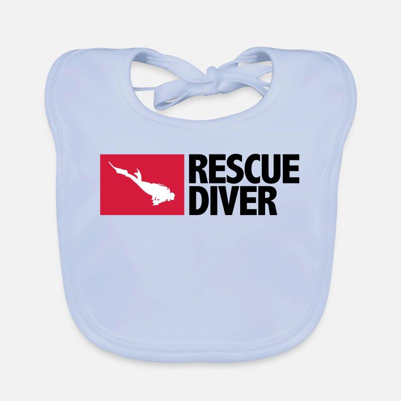 Rescue Diver - Bavoir bio Bébé - bleu ciel