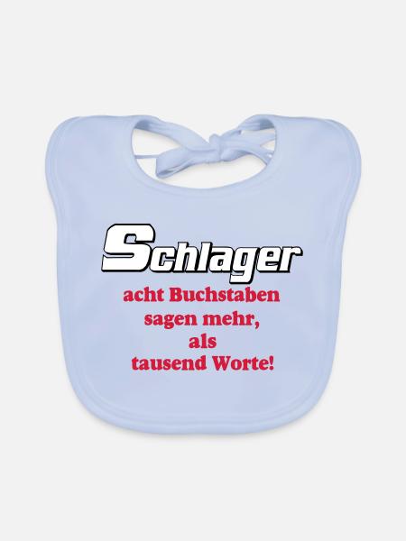Schlager Party , Schlager Musik , Schlager Worte - Baby Bio-Lätzchen - sky Blue - Vorne