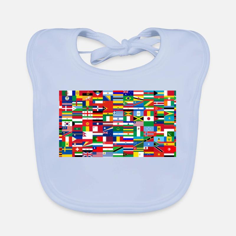 Drapeaux du monde collage coloré Bavoir bio Bébé