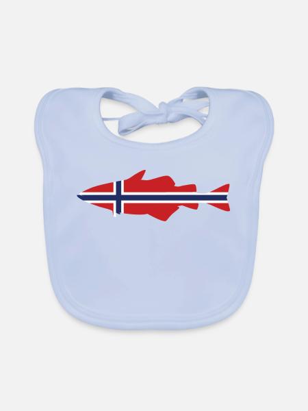 Pollack Norwegen für Angler, die im Fjord angeln - Baby Bio-Lätzchen - sky Blue