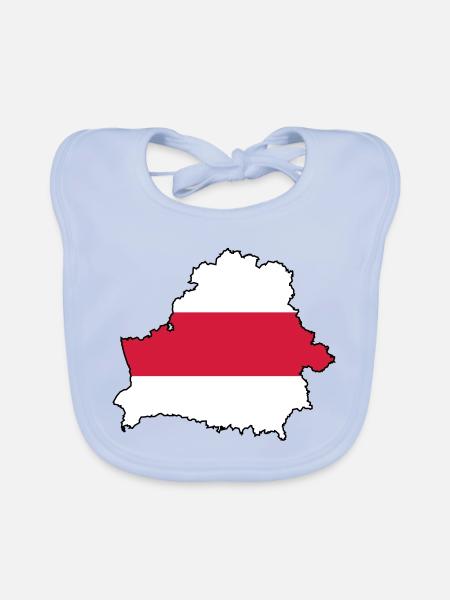Silhouette of Belarus - Baby Bio-Lätzchen - sky Blue - Vorne