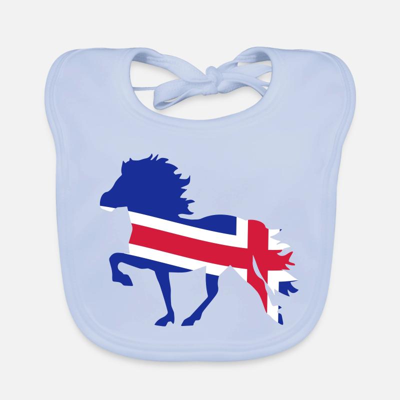 Islandpferd Flagge Baby Bio-Lätzchen