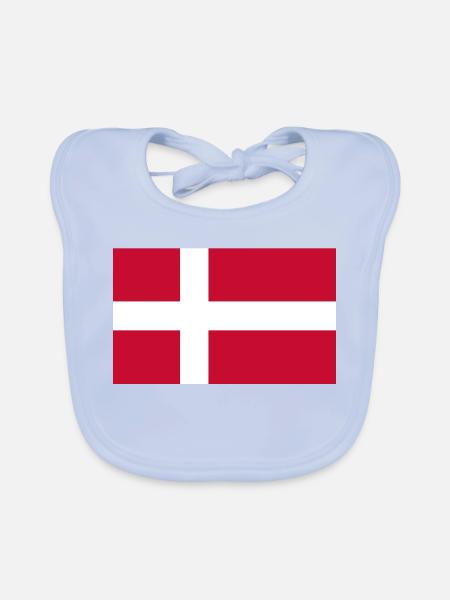 Dänemark Flagge - Baby Bio-Lätzchen - sky Blue