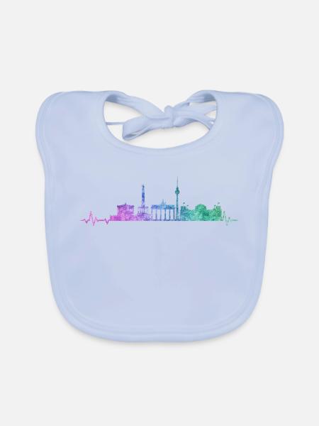 Berlin Skyline - Baby Bio-Lätzchen - sky Blue