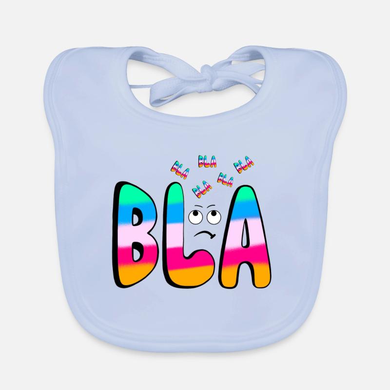 BLA BLA BLA Regenbogenschrift auf Schwarz Baby Bio-Lätzchen