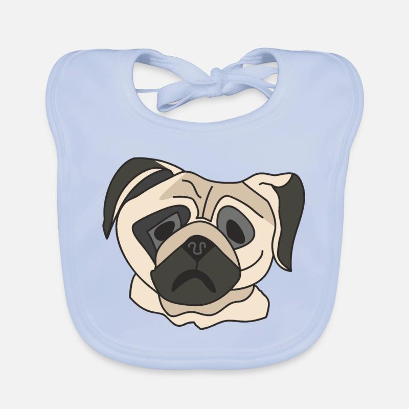 Pug face Organic Baby Bibs