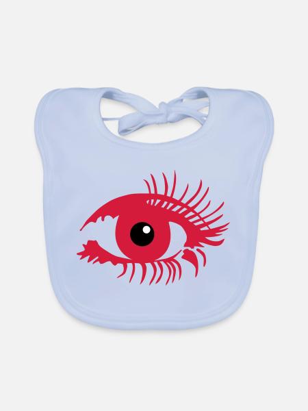 Eye make-up - Organic Baby Bibs - sky blue - Front