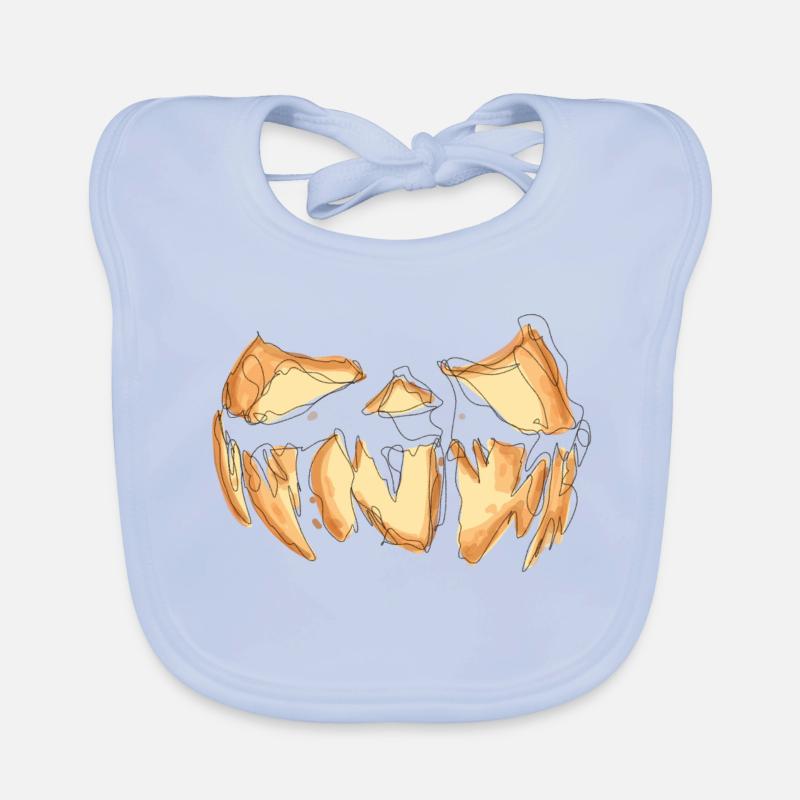 Pumpkin Face Halloween Scribble Organic Baby Bibs