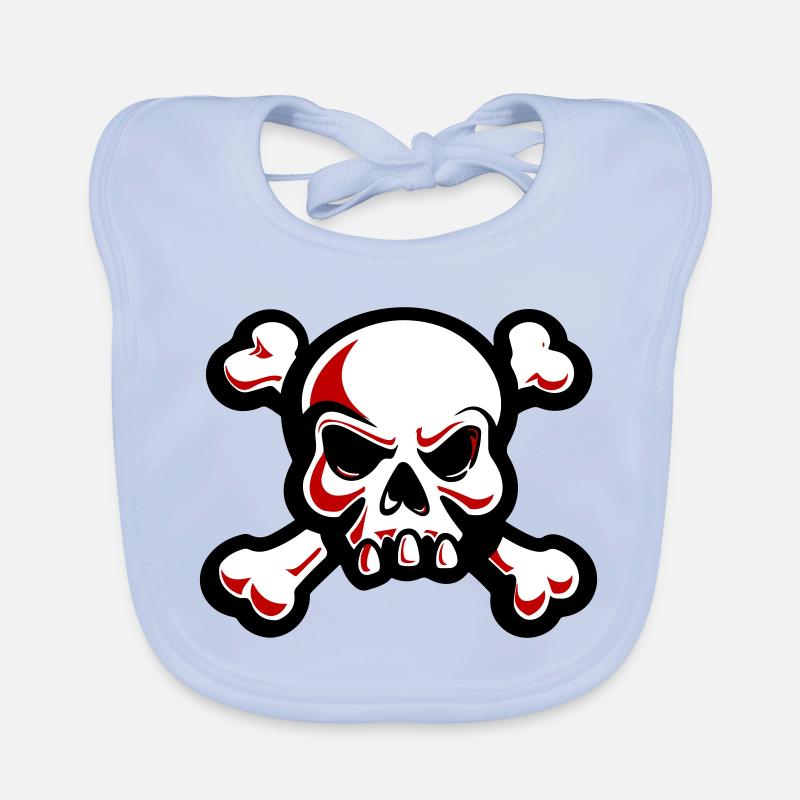 Totenkopf Skelett Knochen Symbol Baby Bio-Lätzchen