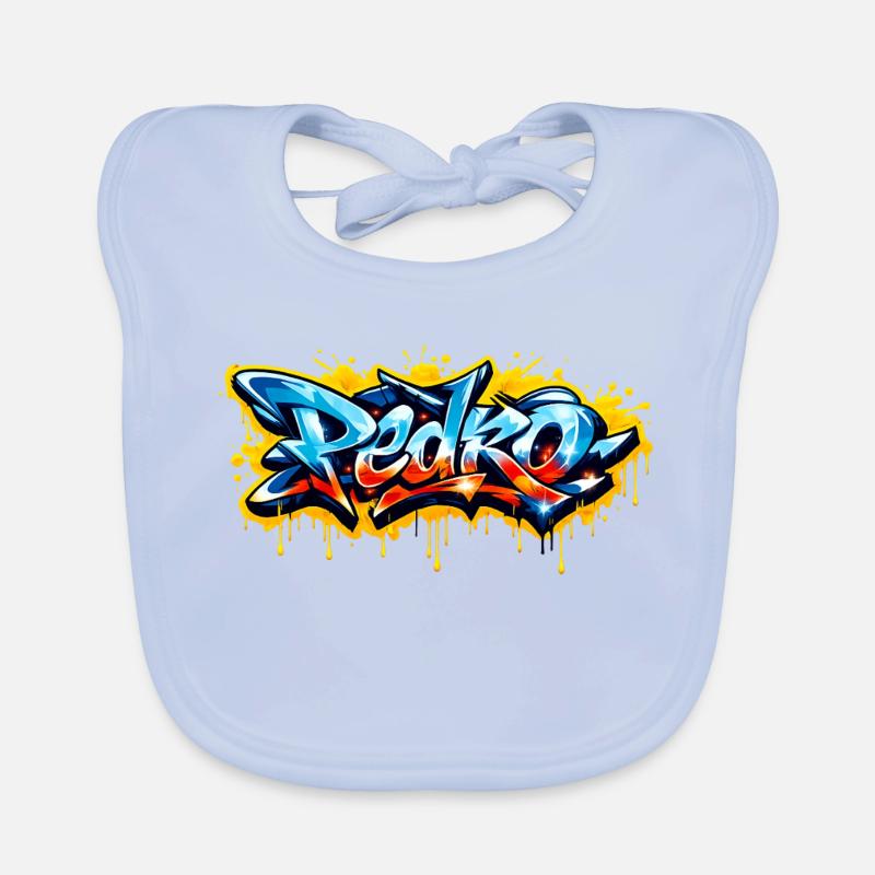 PEDRO GRAFFITI NAME FOR PERFECT GIFT PRINTABLE  Bavoir bio Bébé