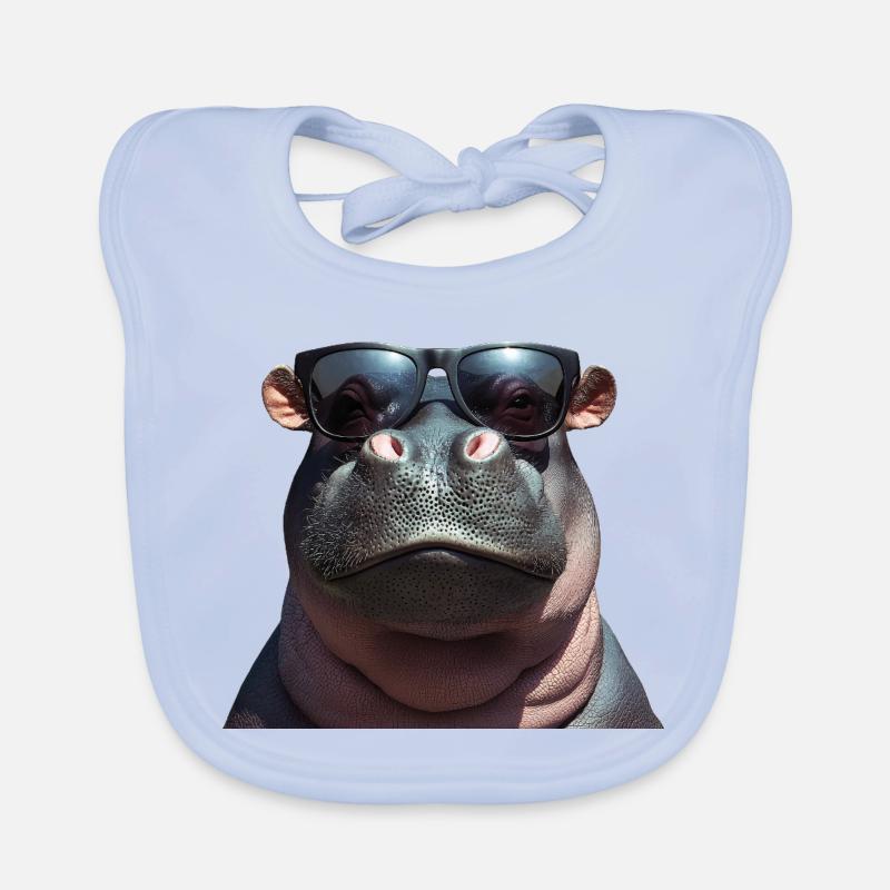 Hippo Hippo Hippo avec des lunettes de soleil Bavoir bio Bébé