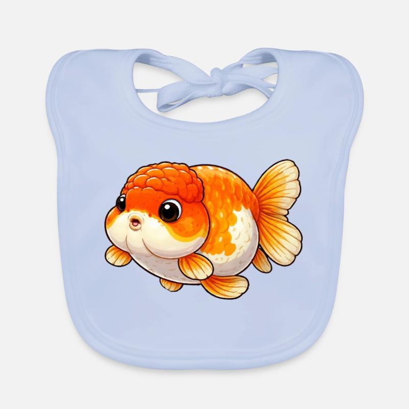 Ranchu Lover Orange / White Edition Baby Bio-Lätzchen