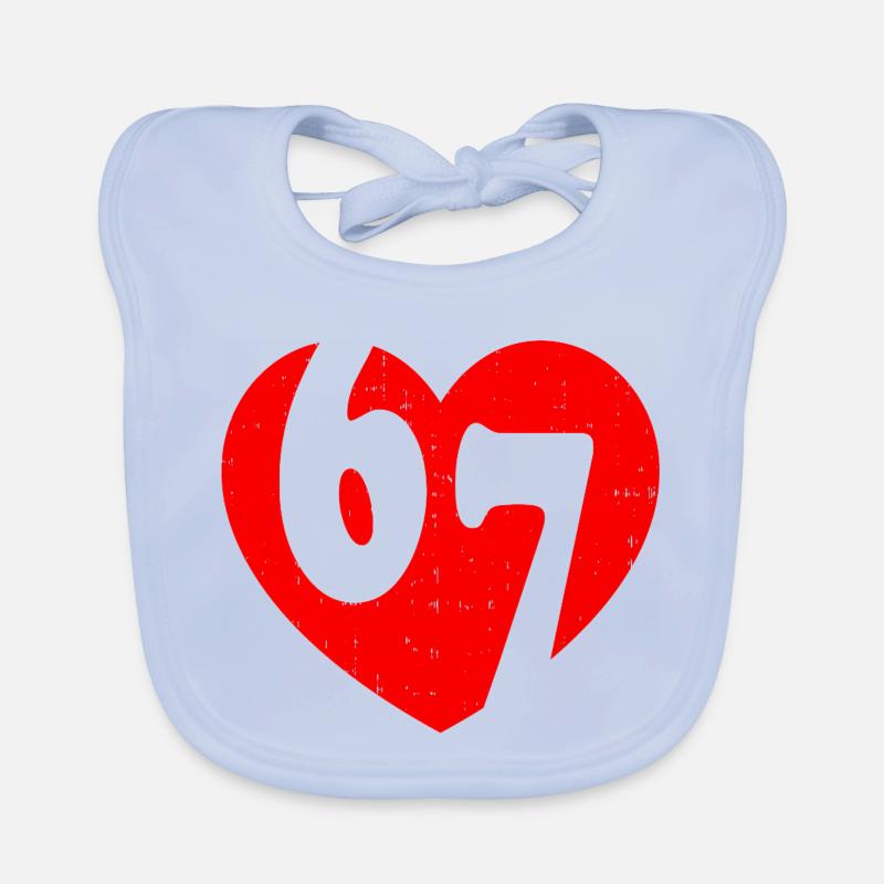 Six Seven 67 Meme Cool Valentine’s - Baby Bio-Lätzchen - sky Blue