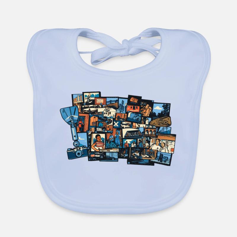 THE BLUES ROAD #2 - sound & vision Organic Baby Bibs