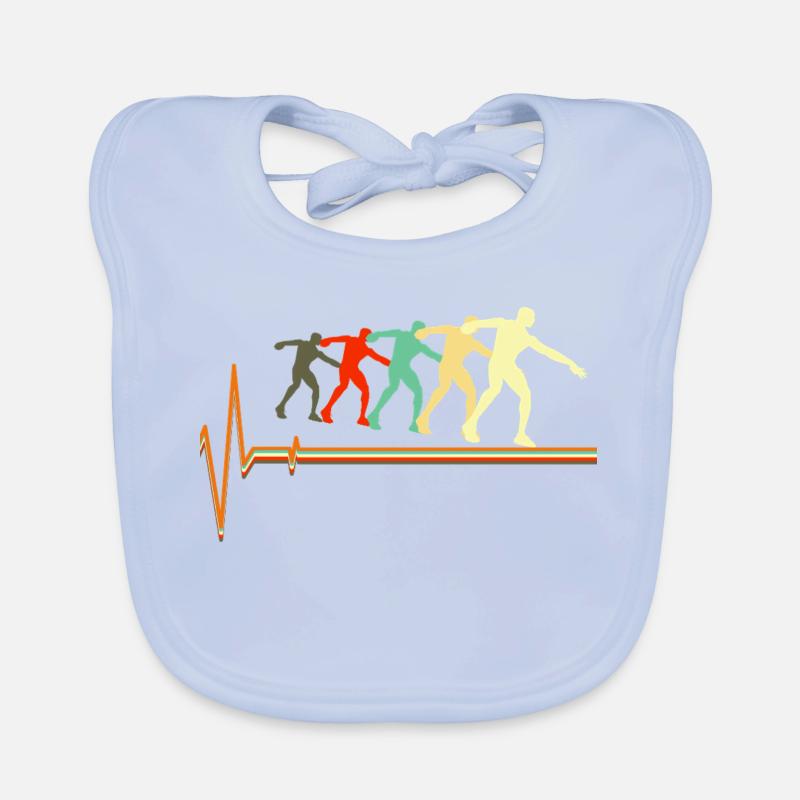Shot Put Evolution Retro Herzschlag Pulskunst Baby Bio-Lätzchen