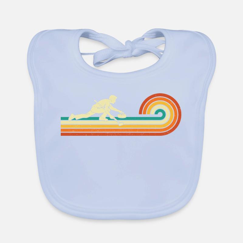 Retro Curler Sliding Curling Wintersport Baby Bio-Lätzchen