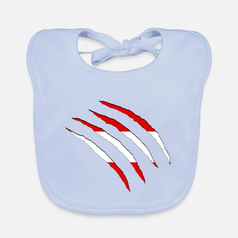 Claw Red White Scratch Marks Black Austria Organic Baby Bibs
