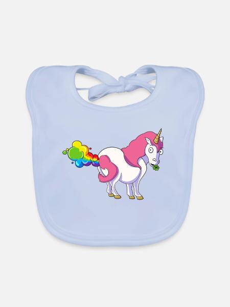 Pupsi Einhorn - Baby Bio-Lätzchen - sky Blue