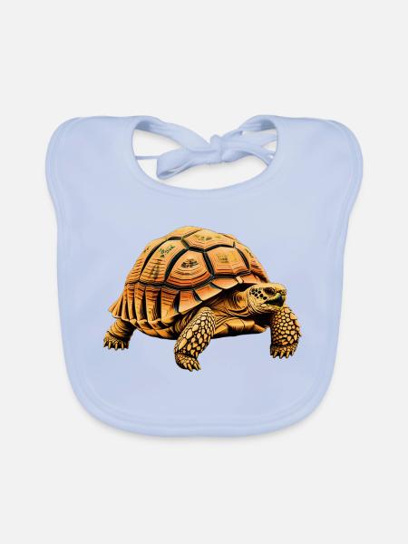 Majestätische Landschildkröte Digital Art - Baby Bio-Lätzchen - sky Blue