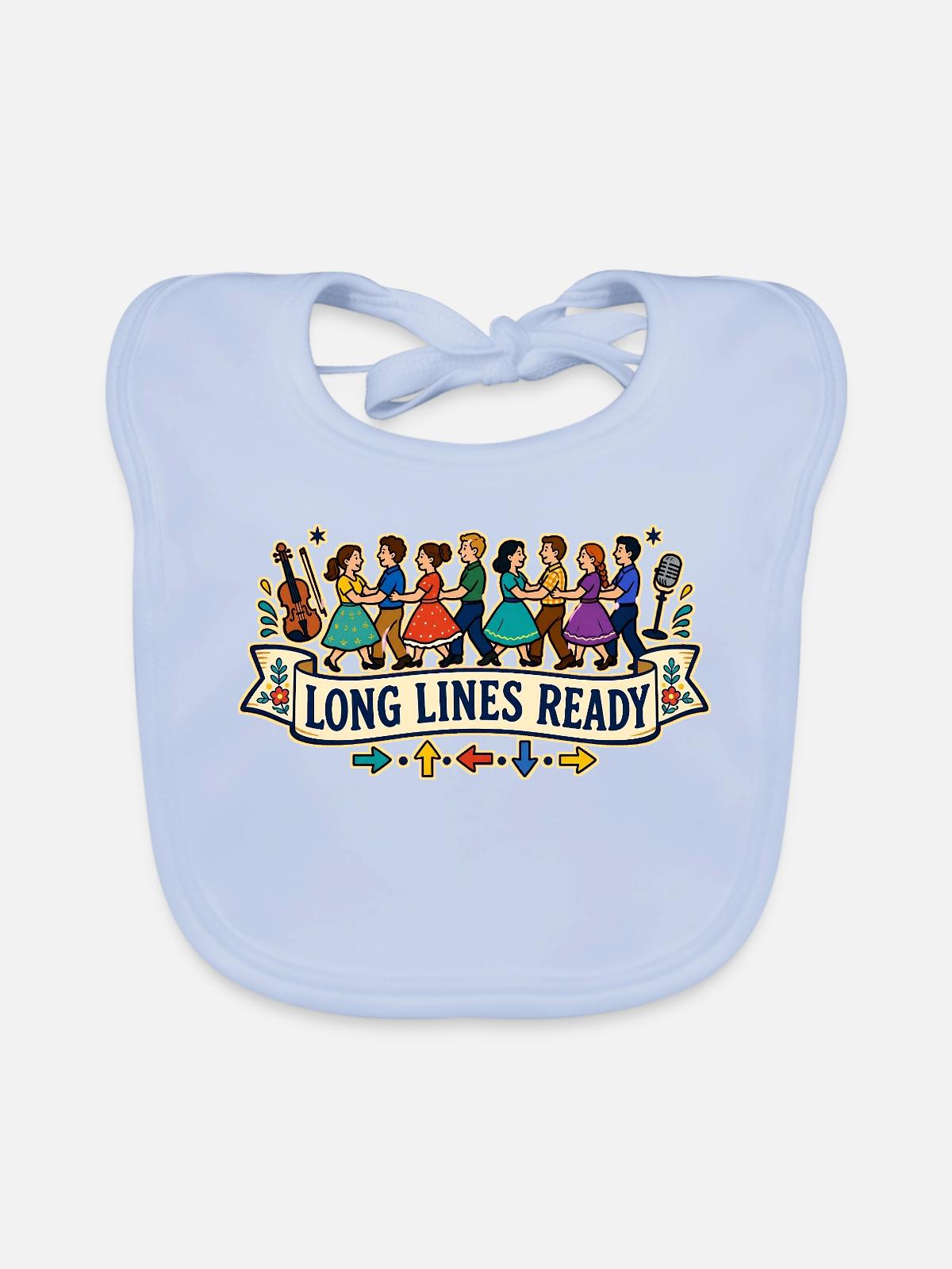 LONG LINES READY - Baby Bio-Lätzchen - sky Blue - Vorne