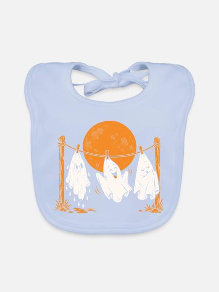 Waschtag der Geister - Baby Bio-Lätzchen - sky Blue - Vorne